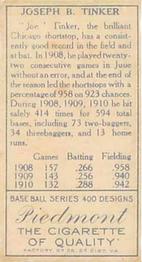 Joe Tinker  baseball card collectible - Main Image 2