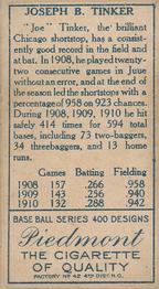 Joe Tinker  baseball card collectible - Main Image 2