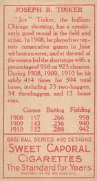 Joe Tinker  baseball card collectible - Main Image 2