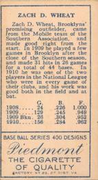 Zack Wheat  baseball card collectible - Main Image 2