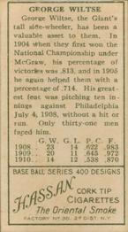 Hooks Wiltse  baseball card collectible - Main Image 2