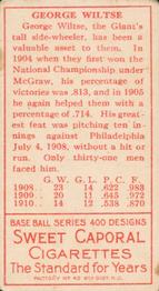 Hooks Wiltse  baseball card collectible - Main Image 2