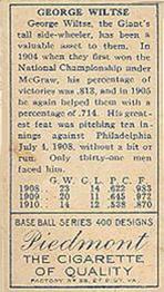 Hooks Wiltse  baseball card collectible - Main Image 2