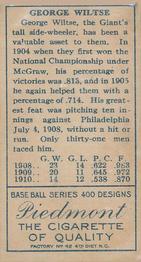 Hooks Wiltse  baseball card collectible - Main Image 2