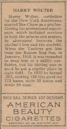 Harry Wolter  baseball card collectible - Main Image 2
