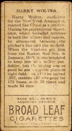 Harry Wolter  baseball card collectible - Main Image 2