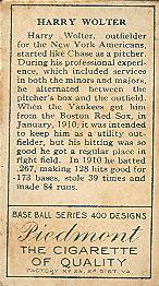 Harry Wolter  baseball card collectible - Main Image 2