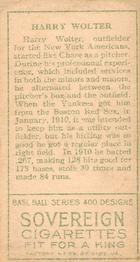 Harry Wolter  baseball card collectible - Main Image 2