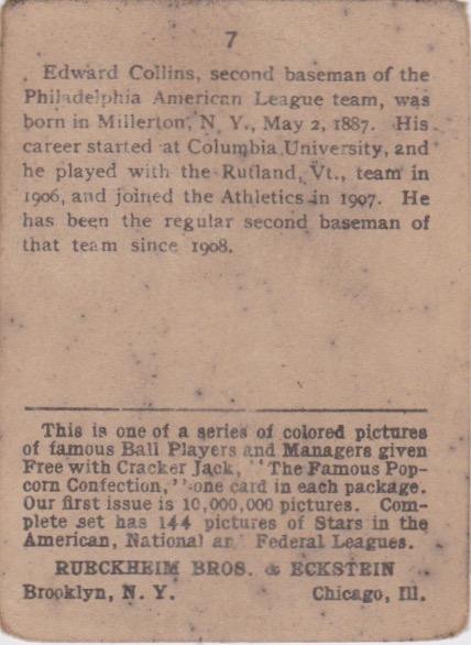 Eddie Collins  baseball card collectible - Main Image 2
