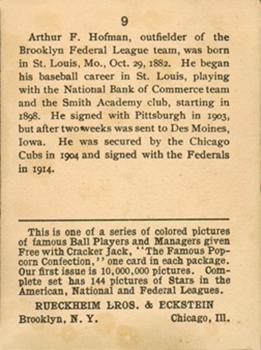 Artie Hofman  baseball card collectible - Main Image 2