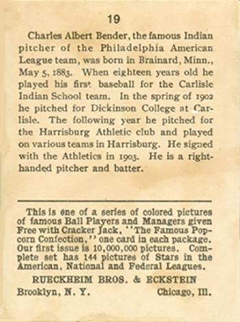 Chief Bender  baseball card collectible - Main Image 2