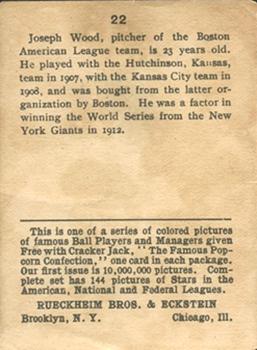 Joe Wood  baseball card collectible - Main Image 2