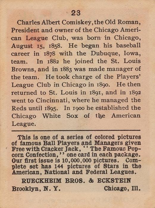 Charles Comiskey  baseball card collectible - Main Image 2