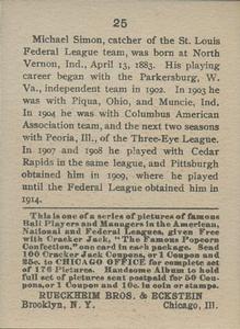 Michael Simon  baseball card collectible - Main Image 2