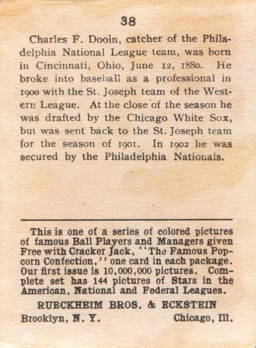 Red Dooin  baseball card collectible - Main Image 2