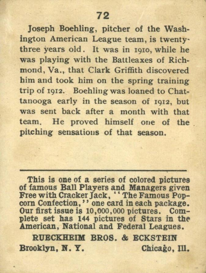 John Boehling  baseball card collectible - Main Image 2