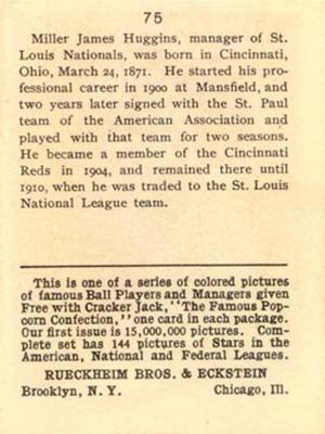 Miller Huggins  baseball card collectible - Main Image 2