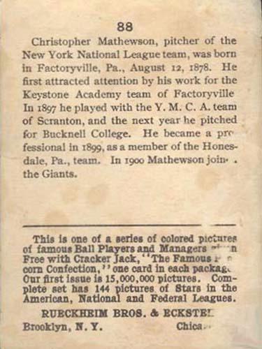 Christy Mathewson  baseball card collectible - Main Image 2