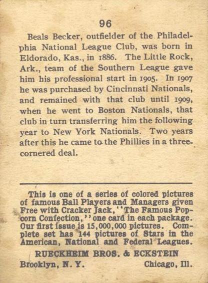 Beals Becker  baseball card collectible - Main Image 2