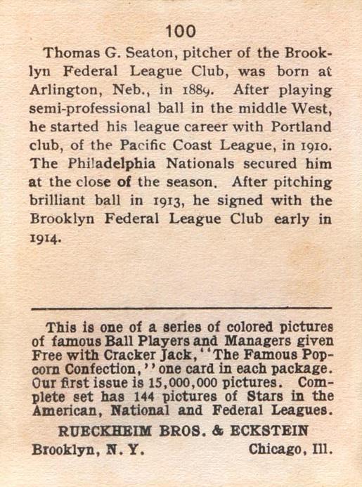 Thomas Seaton  baseball card collectible - Main Image 2