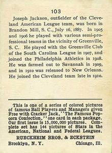 Shoeless Joe Jackson  baseball card collectible - Main Image 2