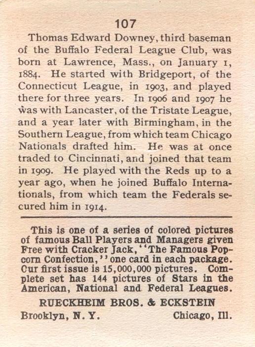 Tom Downey  baseball card collectible - Main Image 2