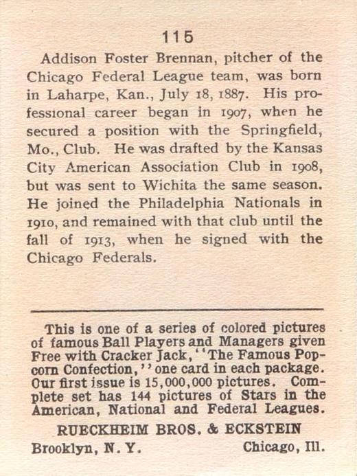 Addison Brennan  baseball card collectible - Main Image 2