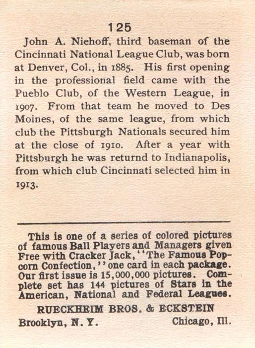 Bert Niehoff  baseball card collectible - Main Image 2