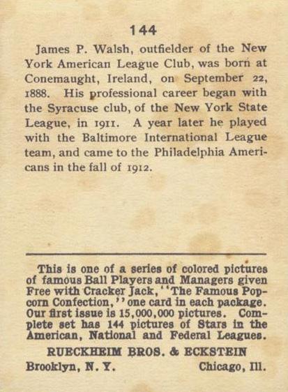 James C. Walsh  baseball card collectible - Main Image 2
