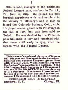 Otto Knabe  baseball card collectible - Main Image 2
