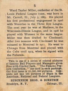 Ward Miller  baseball card collectible - Main Image 2