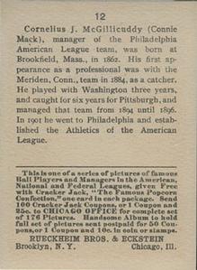 Connie Mack  baseball card collectible - Main Image 2