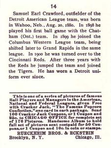 Sam Crawford  baseball card collectible - Main Image 2