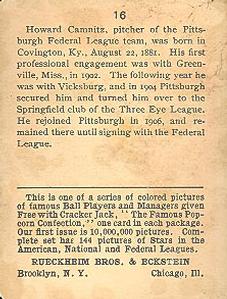 Howie Camnitz  baseball card collectible - Main Image 2