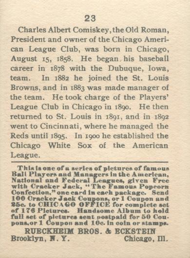 Charles Comiskey  baseball card collectible - Main Image 2