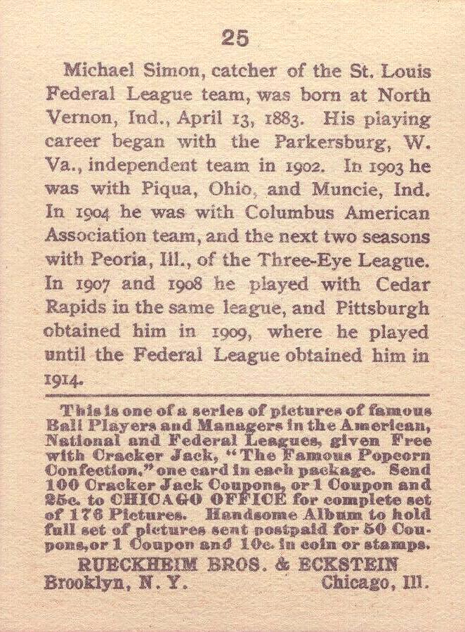 Michael Simon  baseball card collectible - Main Image 2