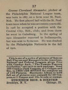Grover Cleveland Alexander  baseball card collectible - Main Image 2