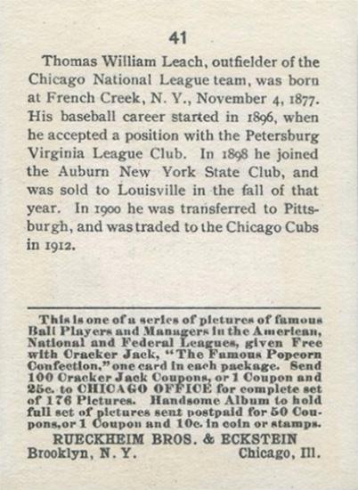 Tommy Leach  baseball card collectible - Main Image 2