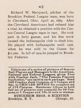 Rube Marquard  baseball card collectible - Main Image 2