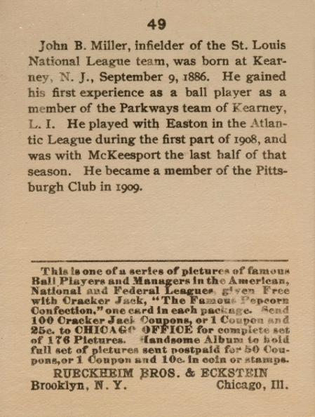 John Miller  baseball card collectible - Main Image 2