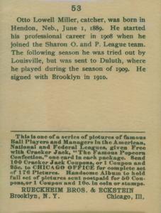 Otto Miller  baseball card collectible - Main Image 2