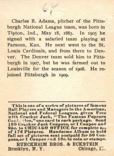 Babe Adams  baseball card collectible - Main Image 2