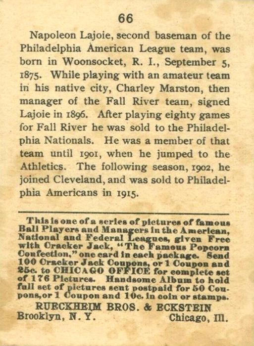 Nap Lajoie  baseball card collectible - Main Image 2