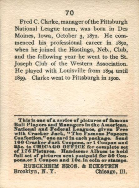 Fred Clarke  baseball card collectible - Main Image 2