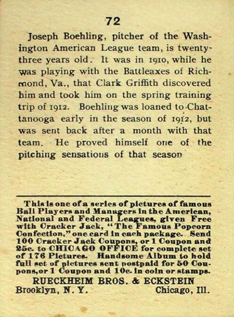 John Boehling  baseball card collectible - Main Image 2