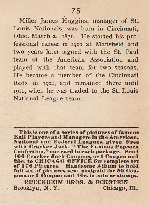 Miller Huggins  baseball card collectible - Main Image 2