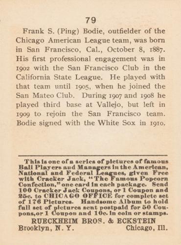 Ping Bodie  baseball card collectible - Main Image 2