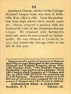 Lawrence Cheney  baseball card collectible - Main Image 2