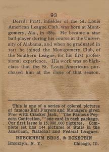 Del Pratt  baseball card collectible - Main Image 2