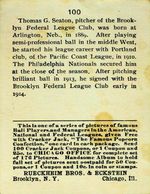 Thomas Seaton  baseball card collectible - Main Image 2